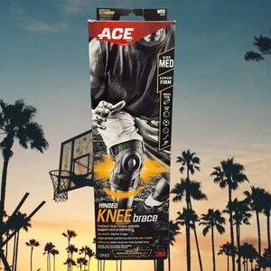 ACE Brand‎ Athletic Sports Hinged Knee Brace 907024 Medium 14-16in Support Firm